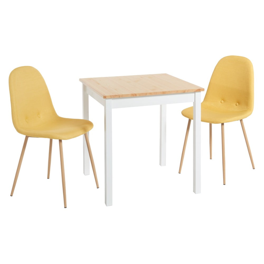 E-shop Žltá jedálenská súprava Bonami Essentials so stolom Sydney a židlemi Lissy