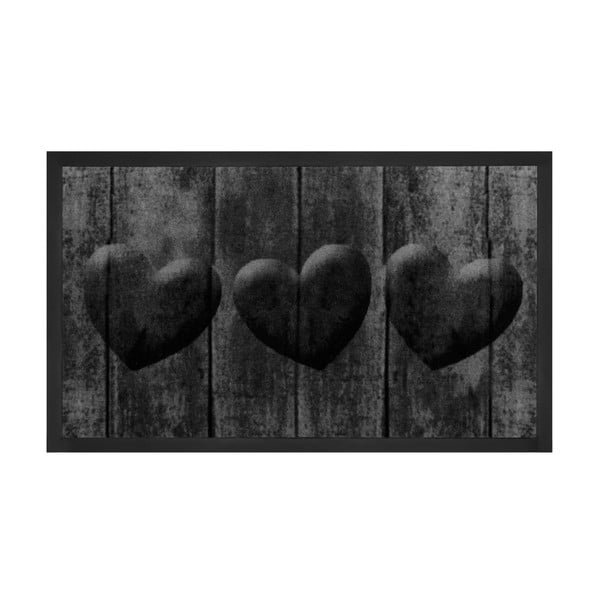 Sivá rohožka Hansa Home Hearts, 45 × 75 cm