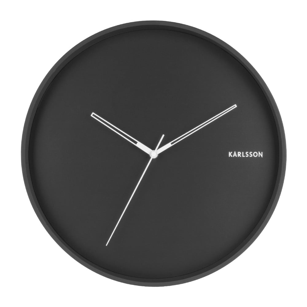 E-shop Čierne nástenné hodiny Karlsson Hue, ø 40 cm