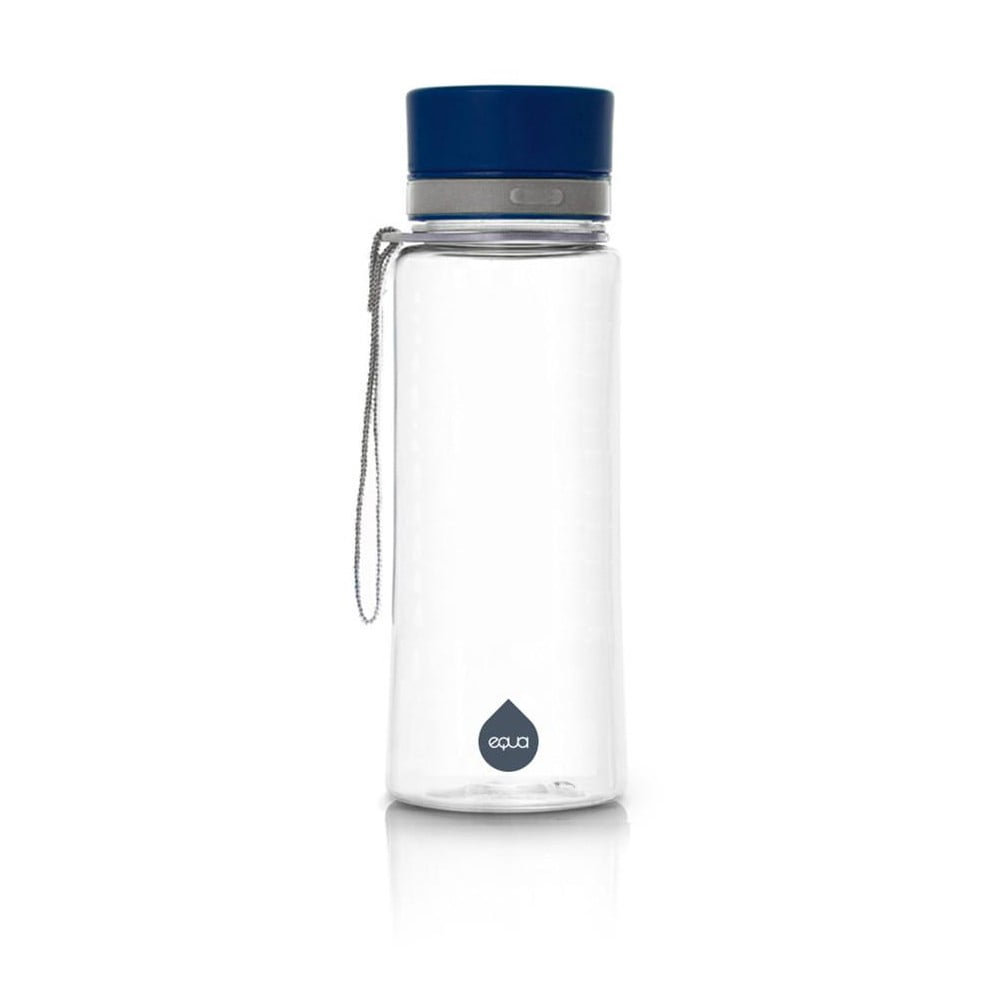 E-shop Plastová fľaša s modrým vekom Equa Plain, 600 ml