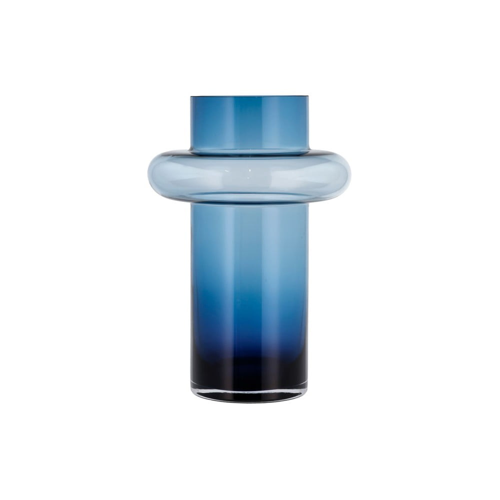 E-shop Tmavomodrá sklenená váza Lyngby Glas Tube, výška 30 cm