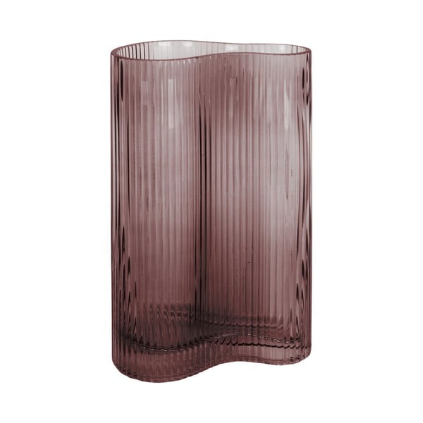 Hnedá sklenená váza PT LIVING Wave, výška 27 cm