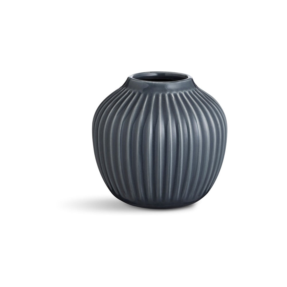 E-shop Antracitová kameninová váza Kähler Design Hammershoi, výška 12,5 cm