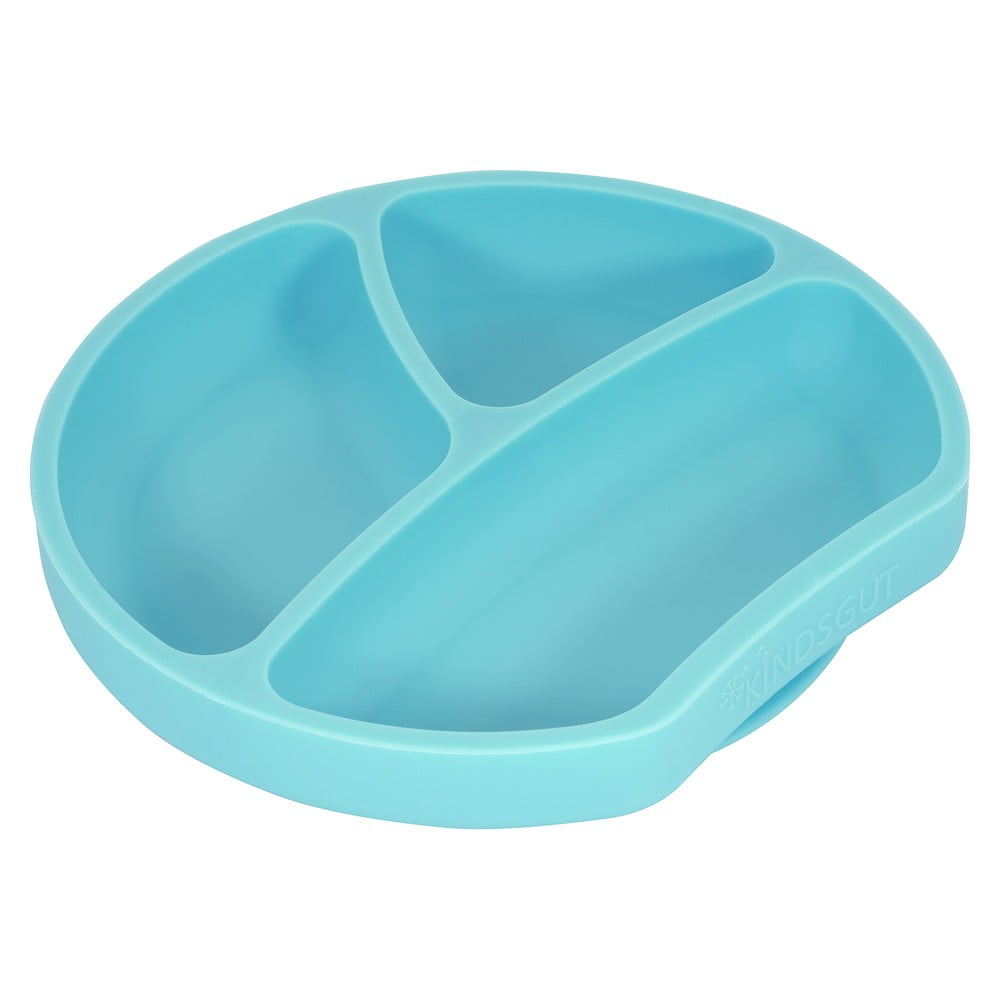 E-shop Modrý silikónový detský tanier Kindsgut Plate, ø 20 cm