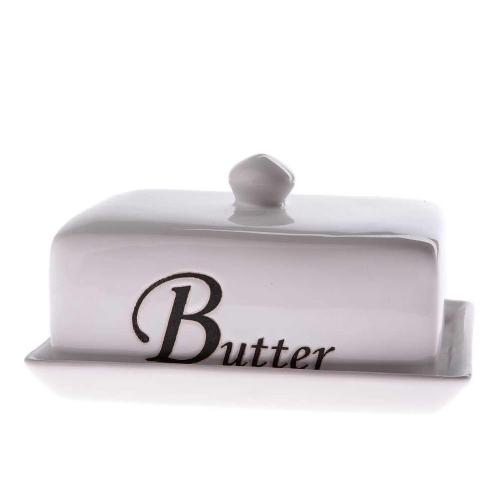 E-shop Biela keramická nádoba na maslo Dakls