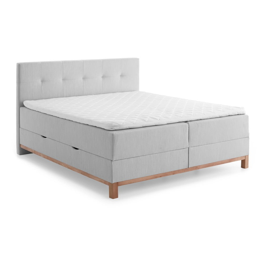 E-shop Svetlosivá boxspring posteľ s úložným priestorom 160x200 cm Catania - Meise Möbel