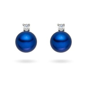 Modré perlové náušnice Nova Pearls Copenhagen Ginny