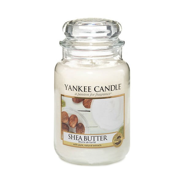 Vonná sviečka Yankee Candle Bambucké Maslo, doba horenia 110 - 150 hodín