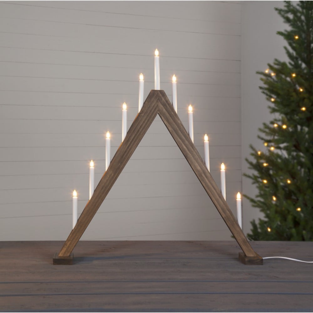 E-shop Hnedý vianočný LED svietnik Star Trading Trill, výška 79 cm