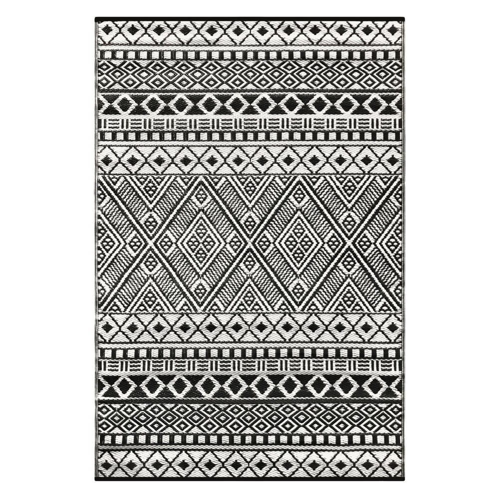 E-shop Čierno-biely vonkajší koberec Green Decore Relic, 90 x 150 cm