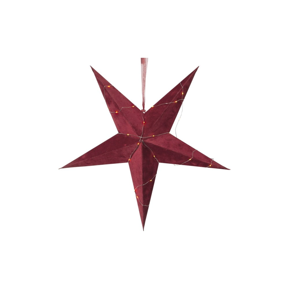 E-shop Červená vianočná svetelná dekorácia Star Trading Velvet, ø 60 cm