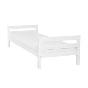 Biela detská jednolôžková posteľ z masívneho bukového dreva Mobi furniture Nina, 200 × 90 cm