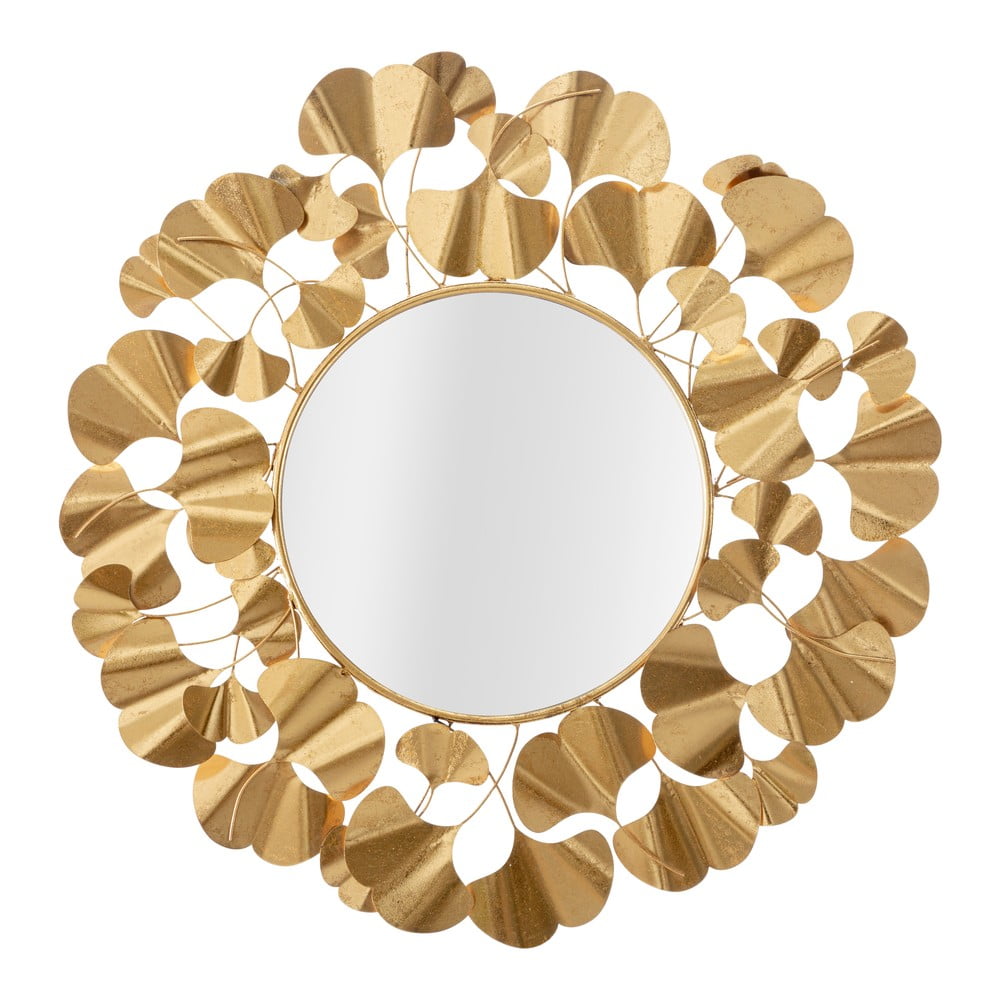 E-shop Nástenné zrkadlo v zlatej farbe Mauro Ferretti Leaf Gold, ø 81 cm