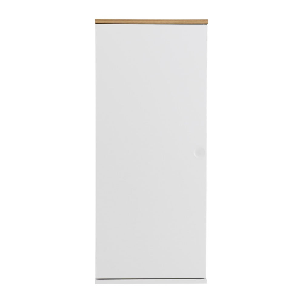 E-shop Biela jednodverová komoda s 3 poličkami Tenzo Dot, výška 95 cm