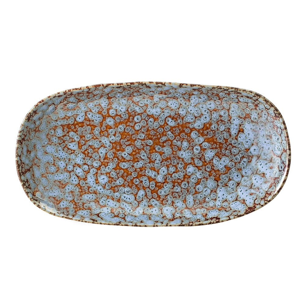 E-shop Modro-hnedý kameninový servírovací tanier Bloomingville Paula, 23,5 x 12,5 cm