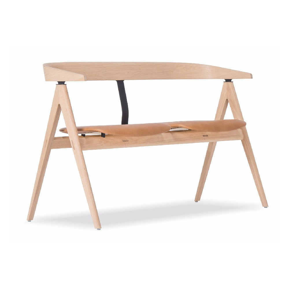 E-shop Lavica z dubového dreva s koženým sedadlom Gazzda Ava