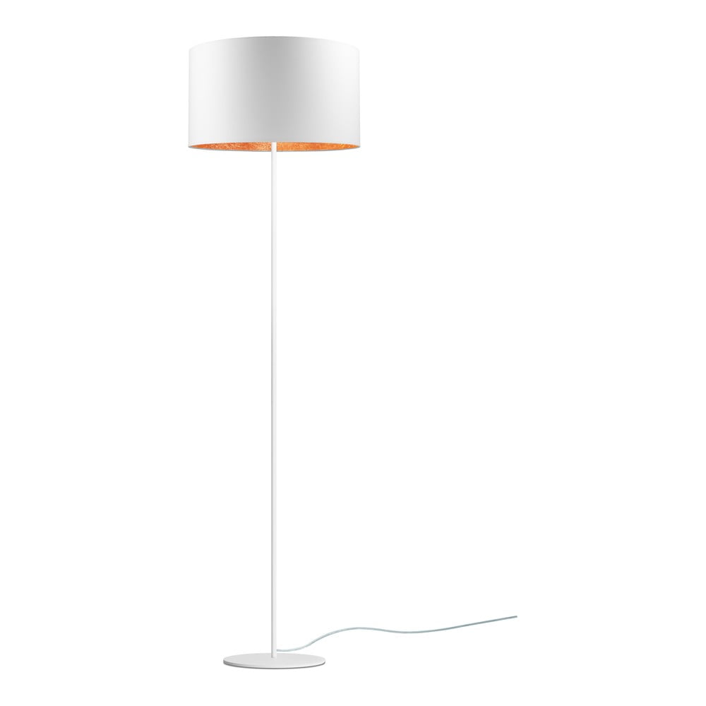 E-shop Biela stojacia lampa s detailom v medenej farbe Sotto Luce Mika, ⌀ 40 cm