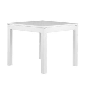 Lesklý biely rozkladací jedálenský stôl Durbas Style Eric, dĺžka až 180 cm