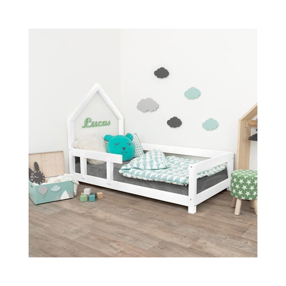 E-shop Biela drevená detská posteľ Benlemi Pippi, 80 x 160 cm