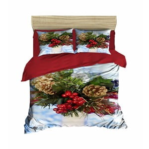 Sada obliečky a plachty na dvojposteľ Christmas Berries, 200 × 220 cm