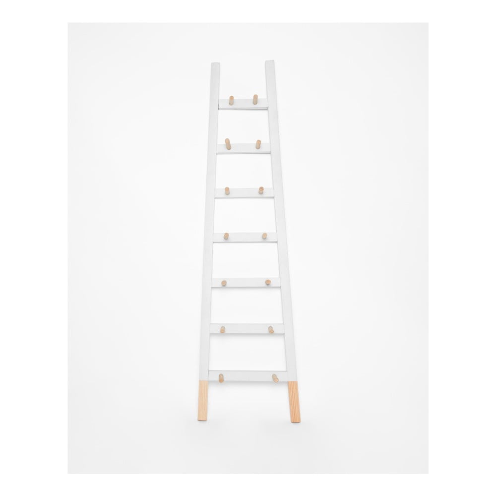 E-shop Biely odkladací dekoratívny rebrík z borovicového dreva Surdic Blanco