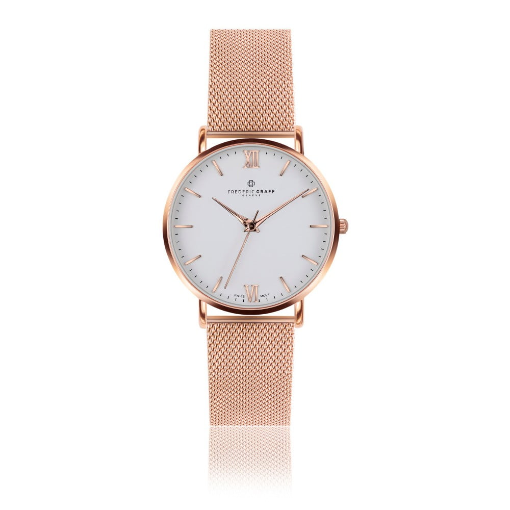 Obrázok Unisex hodinky s remienkom v ružovozlatej farbe Frederic Graff Rose Dent Blanche Gold