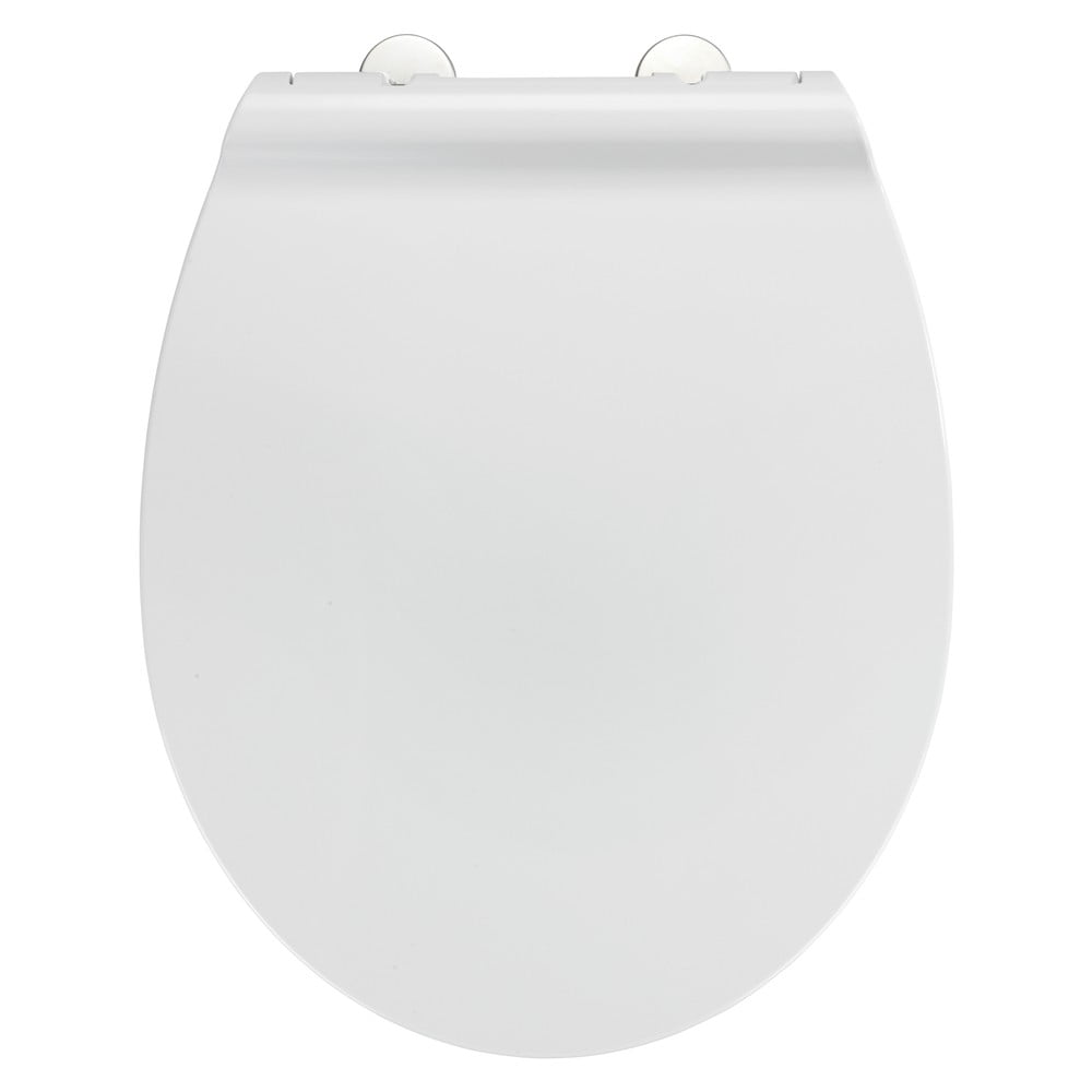 E-shop Biela záchodová doska s ľahkým zatváraním Wenko Spinetoli, 37 x 45 cm