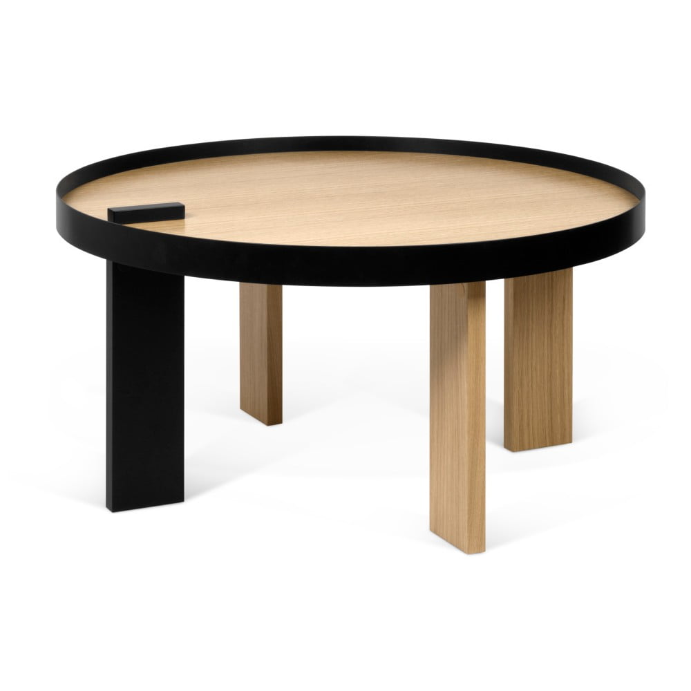 E-shop Konferenčný stolík v dubovom dekore s čiernymi detailmi TemaHome Bruno
