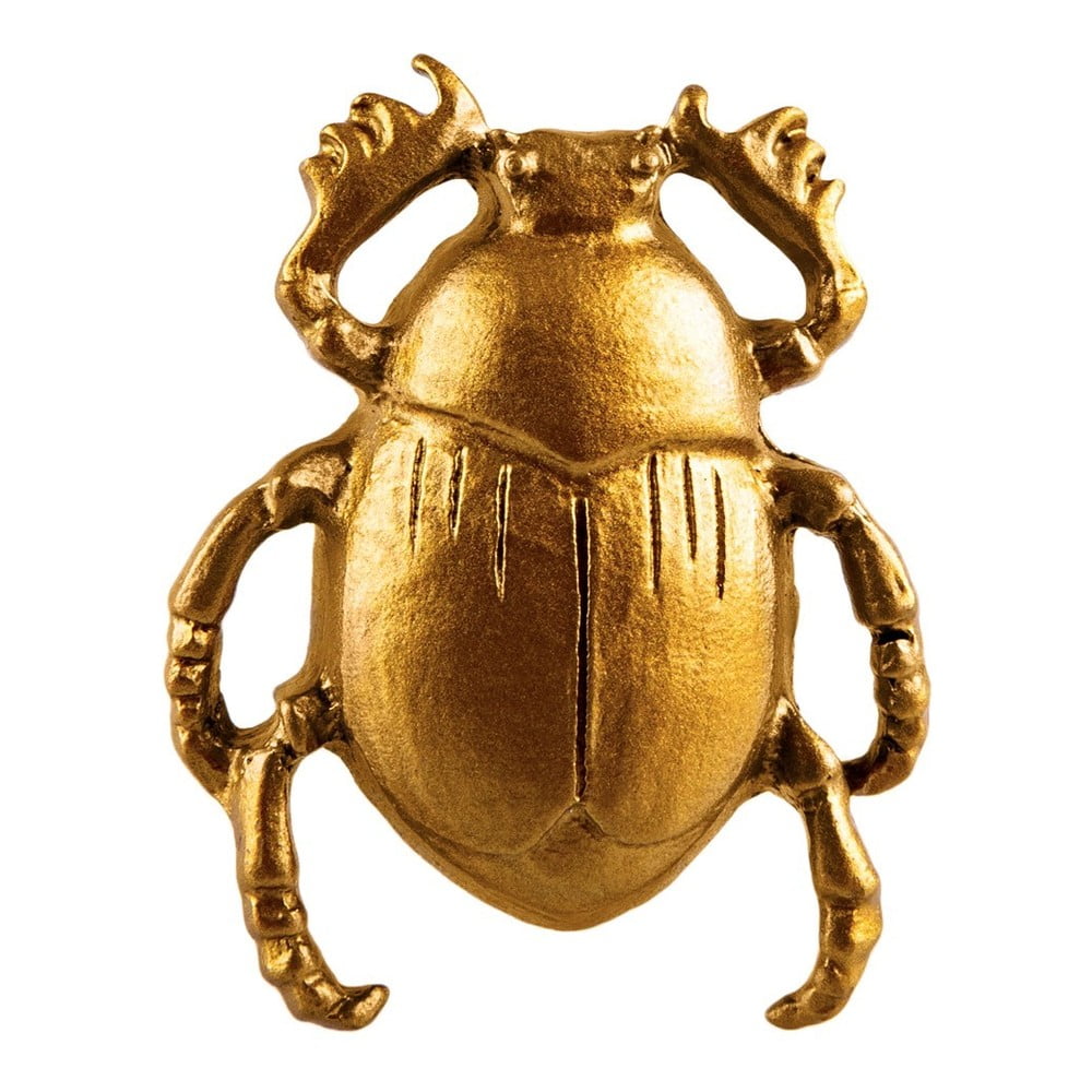 E-shop Cínová úchytka na zásuvku v zlatej farbe Sass & Belle Scarab Beetle