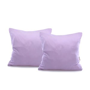 Sada 2 fialových bavlnených obliečok na vankúše DecoKing Amber Violet, 40 x 40 cm