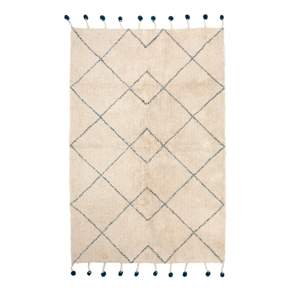 E-shop Bavlnený koberec s modrými detailmi Nattiot Tanvi, 110 × 170 cm
