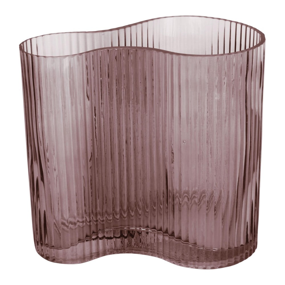 E-shop Hnedá sklenená váza PT LIVING Wave, výška 18 cm