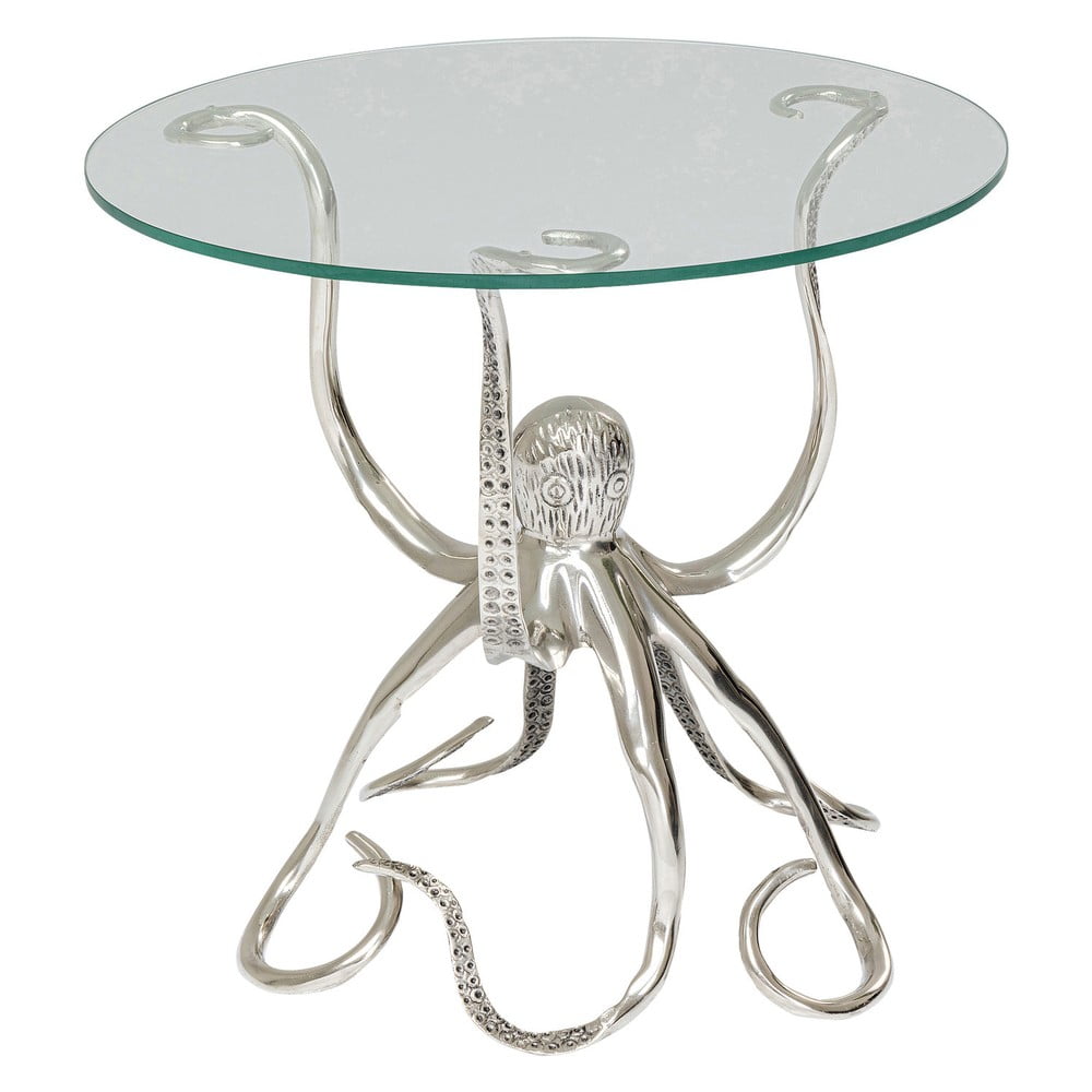 Obrázok Dizajnový odkladací stolík v striebornej farbe Kare Design Octopus, ø 48 cm