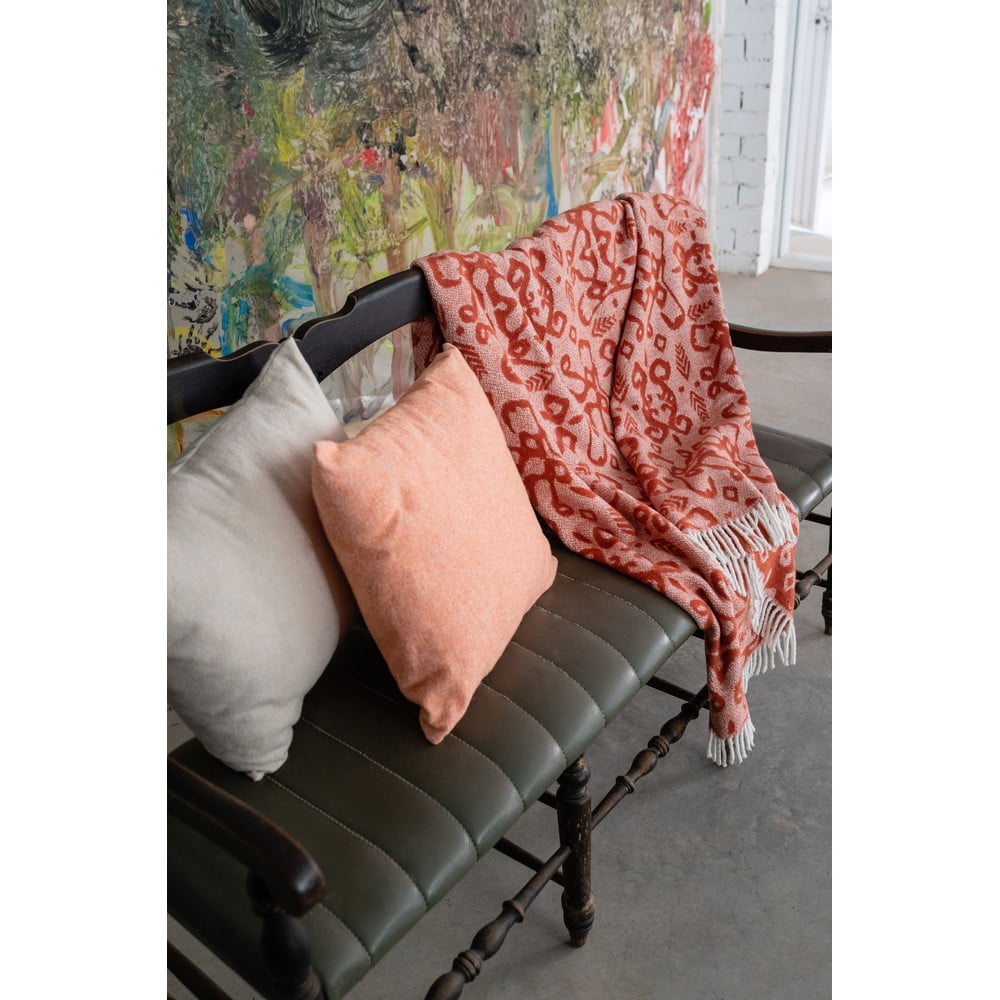E-shop Oranžový pléd s podielom bavlny Euromant Mykonos, 140 x 180 cm