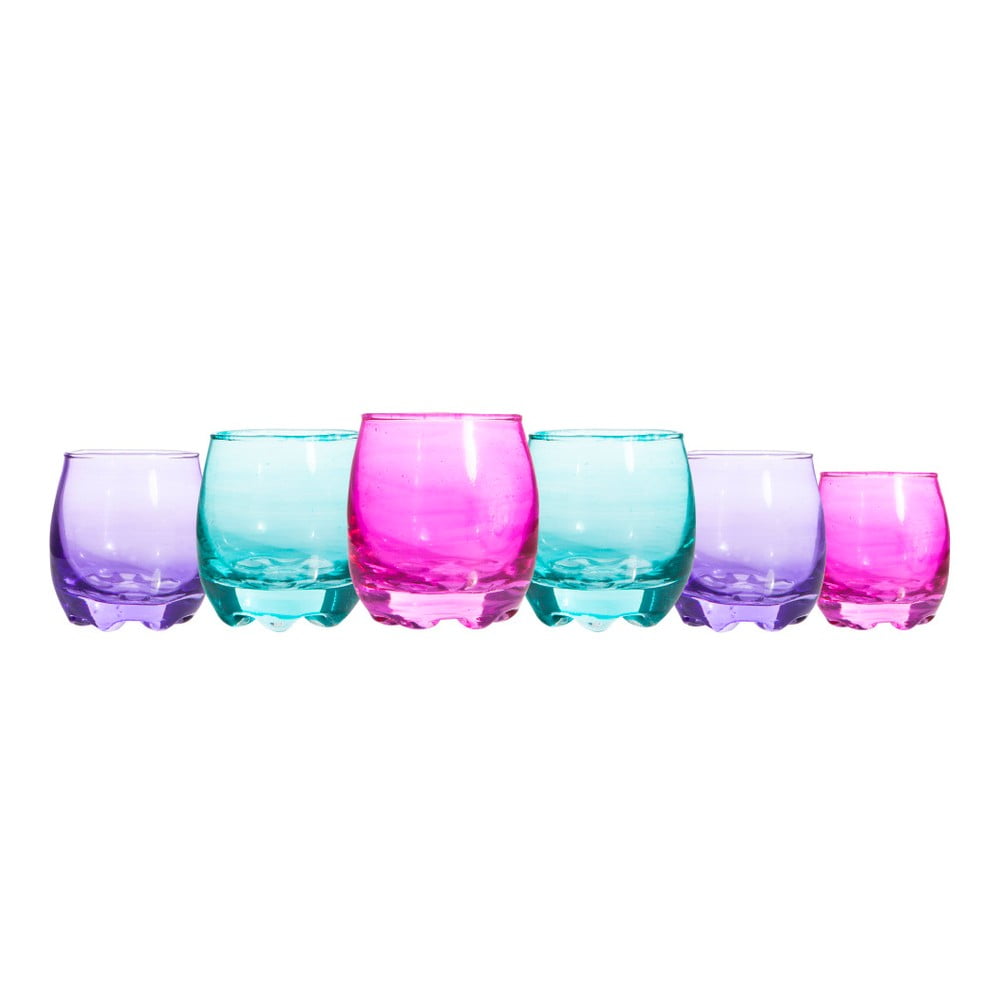 Sada 6 farebných pohárov Dora