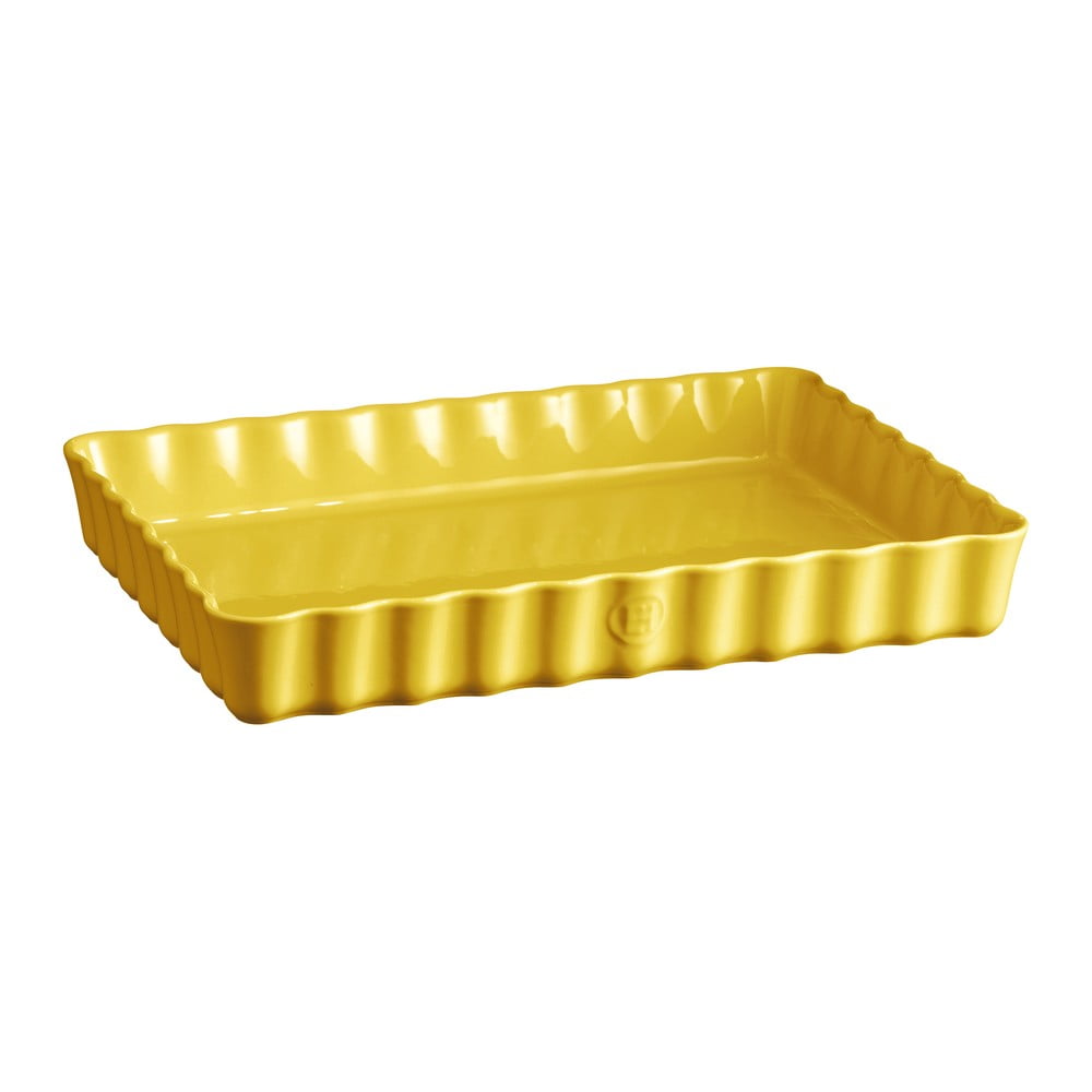 E-shop Žltá keramická koláčová forma Emile Henry, 24 × 34 cm