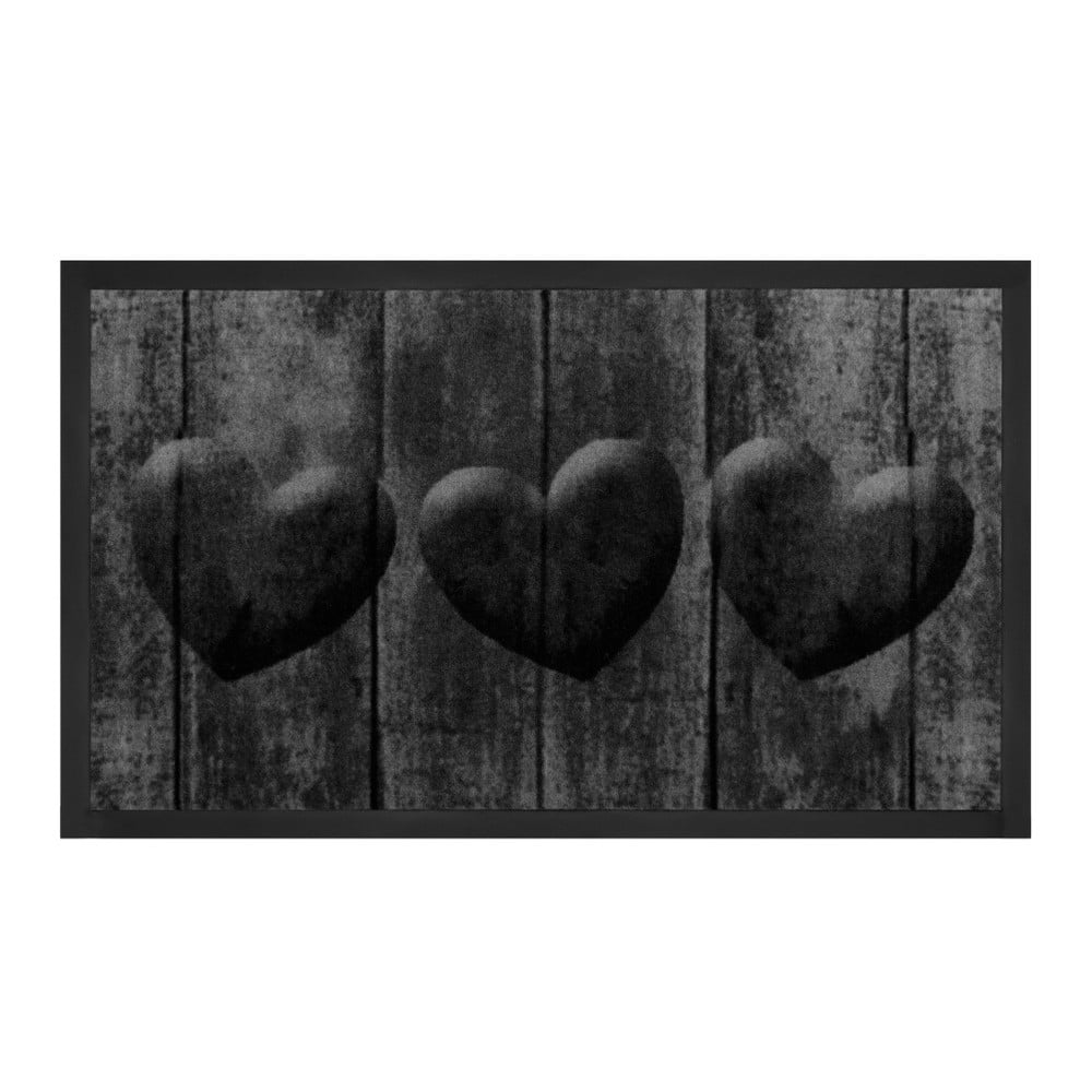 E-shop Čierna rohožka Hanse Home Heart, 45 x 75 cm