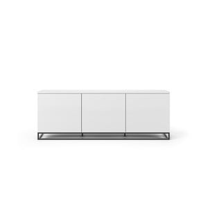 Biely televízny stolík s čiernymi kovovými nohami TemaHome Join, 180 × 65 cm