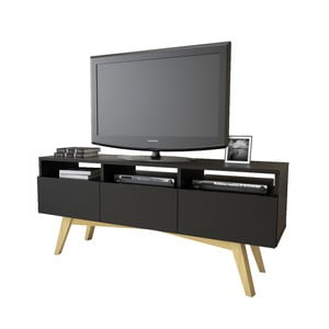 Čierny TV stolík Magenta Home Lilly, šírka 120 cm