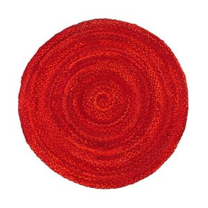 Červený bavlnený okrúhly koberec Eco Rugs, Ø 120 cm