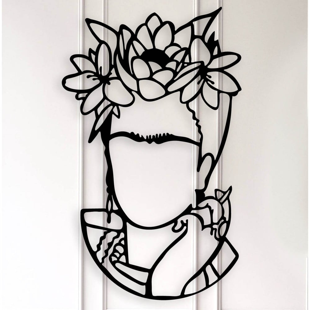 E-shop Čierna kovová nástenná dekorácia Kate Louise Frida