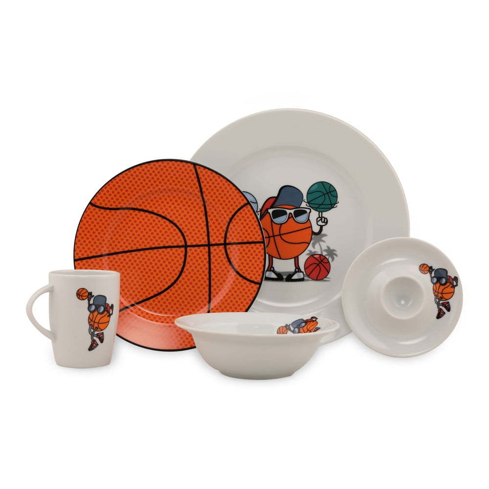 E-shop 5-dielna detská porcelánová jedálenská súprava Kütahya Porselen Basketball