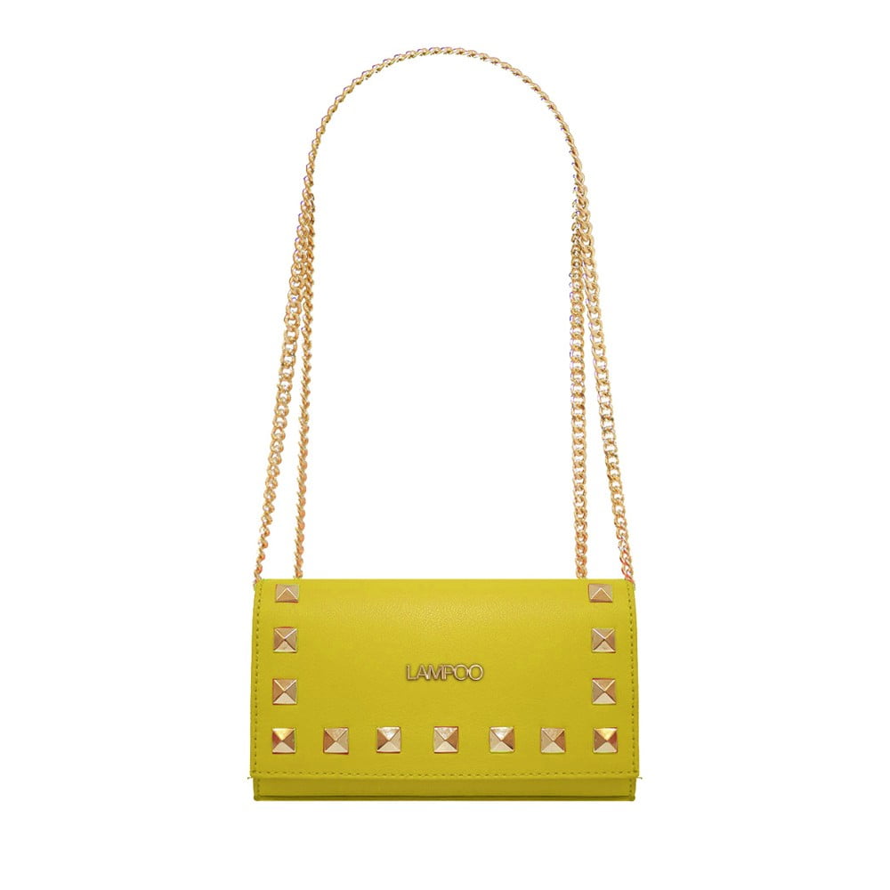 Žltá kožená kabelka Lampoo Luna