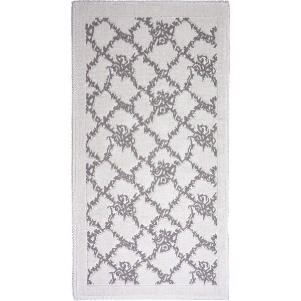 Sivo-béžový bavlnený koberec Vitaus Sarmasik, 80 × 200 cm