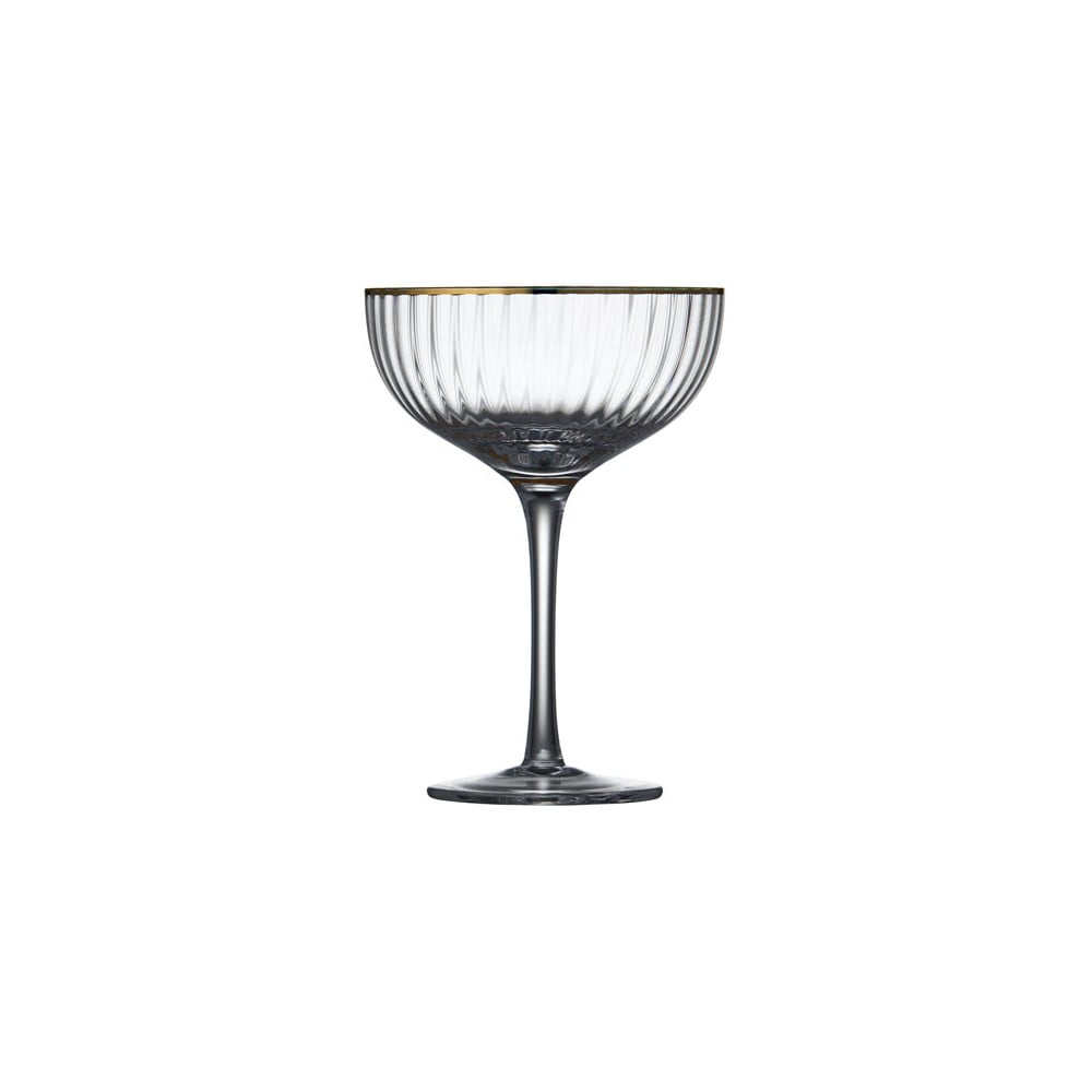 E-shop Súprava 4 koktailových pohárov s okrajom v zlatej farbe Lyngby Glas Palermo, 315 ml