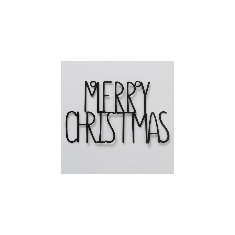 E-shop Čierna nástenná vianočná dekorácia Boltze Merry Christmas