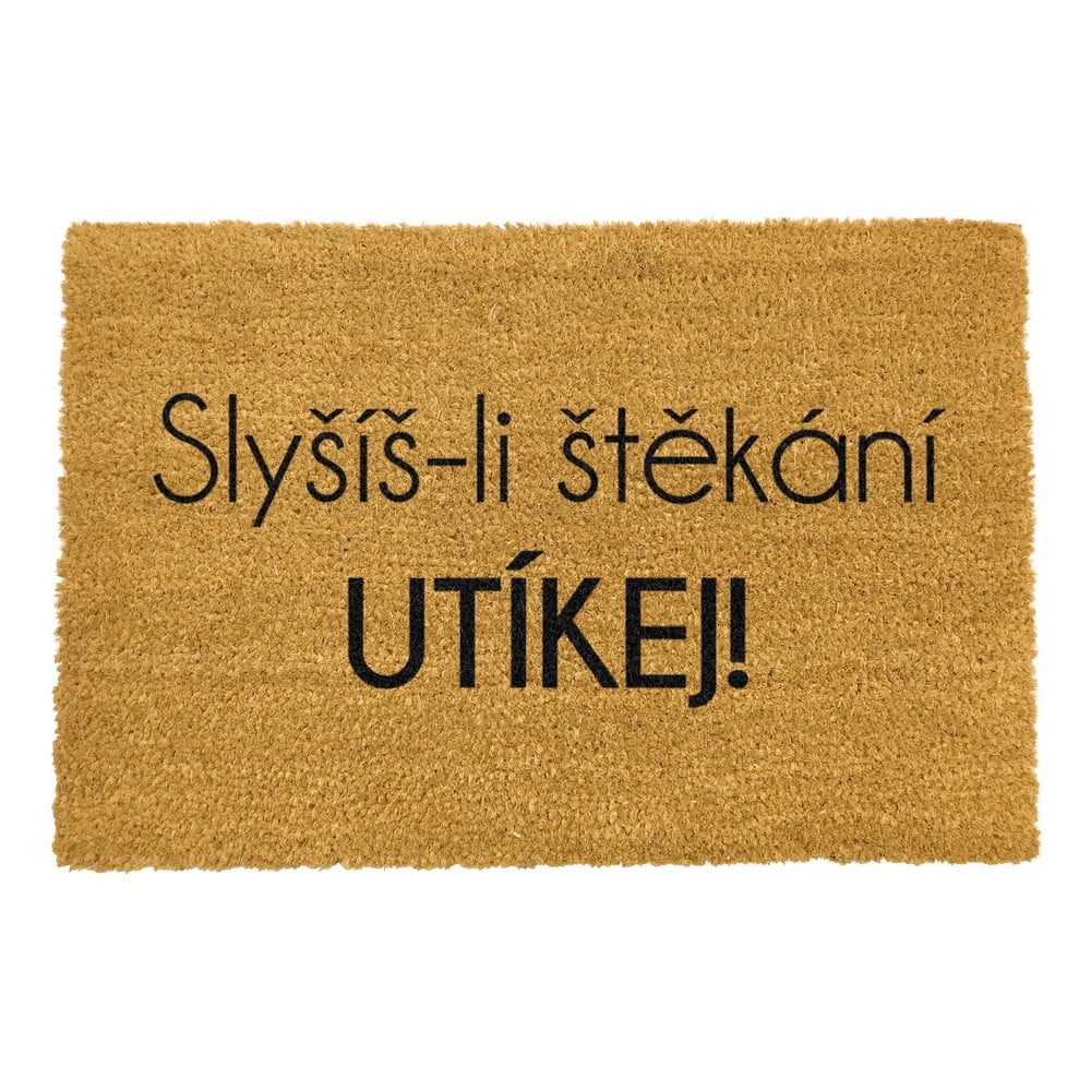 Obrázok Rohožka z prírodného kokosového vlákna ARTS Doormats Utekaj, 40 x 60 cm