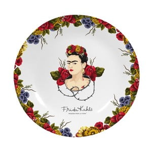 Nástenný dekoratívny keramický tanier Frida Kahlo Frida Roses