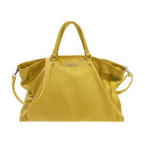Žltá kožená kabelka Lampoo Panto