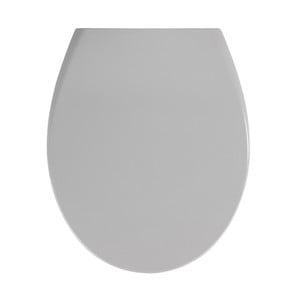 Sivé WC sedadlo s jednoduchým zatváraním Wenko Samos, 44,5 x 37,5 cm